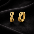 Gold Tone Infinity Twist Huggie Earrings