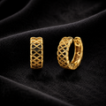 Gold Tone Interlocking Infinity Hoop Earrings