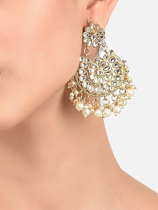 Kundan & Pearls Dangle Earring