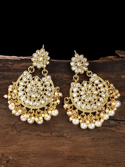Kundan & Pearls Dangle Earring
