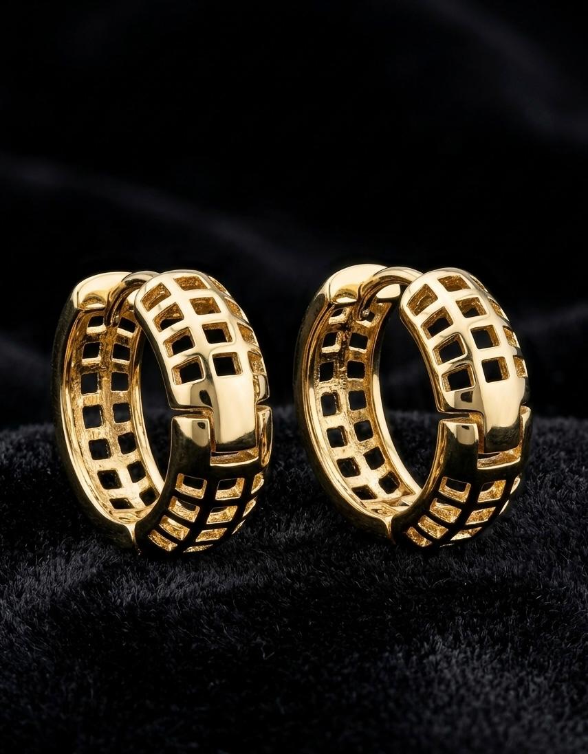 Gold Cage Hoop Earrings