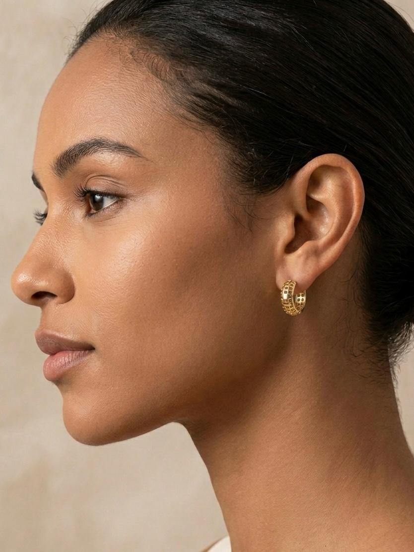 Gold Cage Hoop Earrings